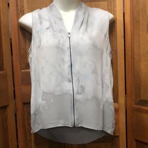 T. Tahari Popover Zip Top Sleeveless Blouse XL
